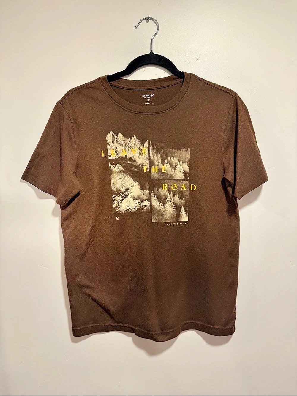Old Navy Active Graphic Tee Leave The Road Brown